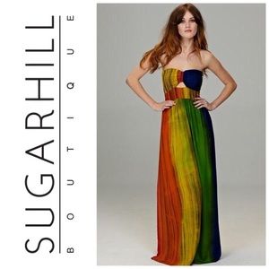 Sugarhill Boutique Strapless Rainbow 🌈 Maxi